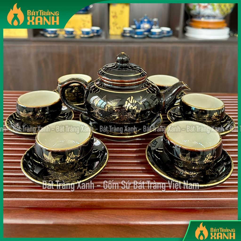 Phu Guizhu white men's black tea pot set-class bowl and tea pot set-Vinh Phu Noble teapot