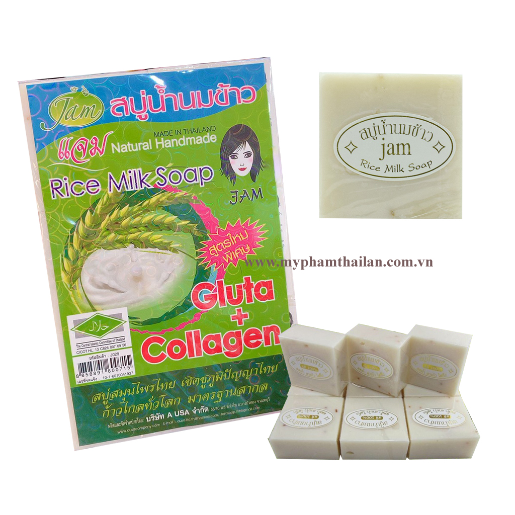 Set 12 Xà Phòng Kích Trắng Da Cám Gạo Thái Lan Jam Rice Milk Soap thumbnail
