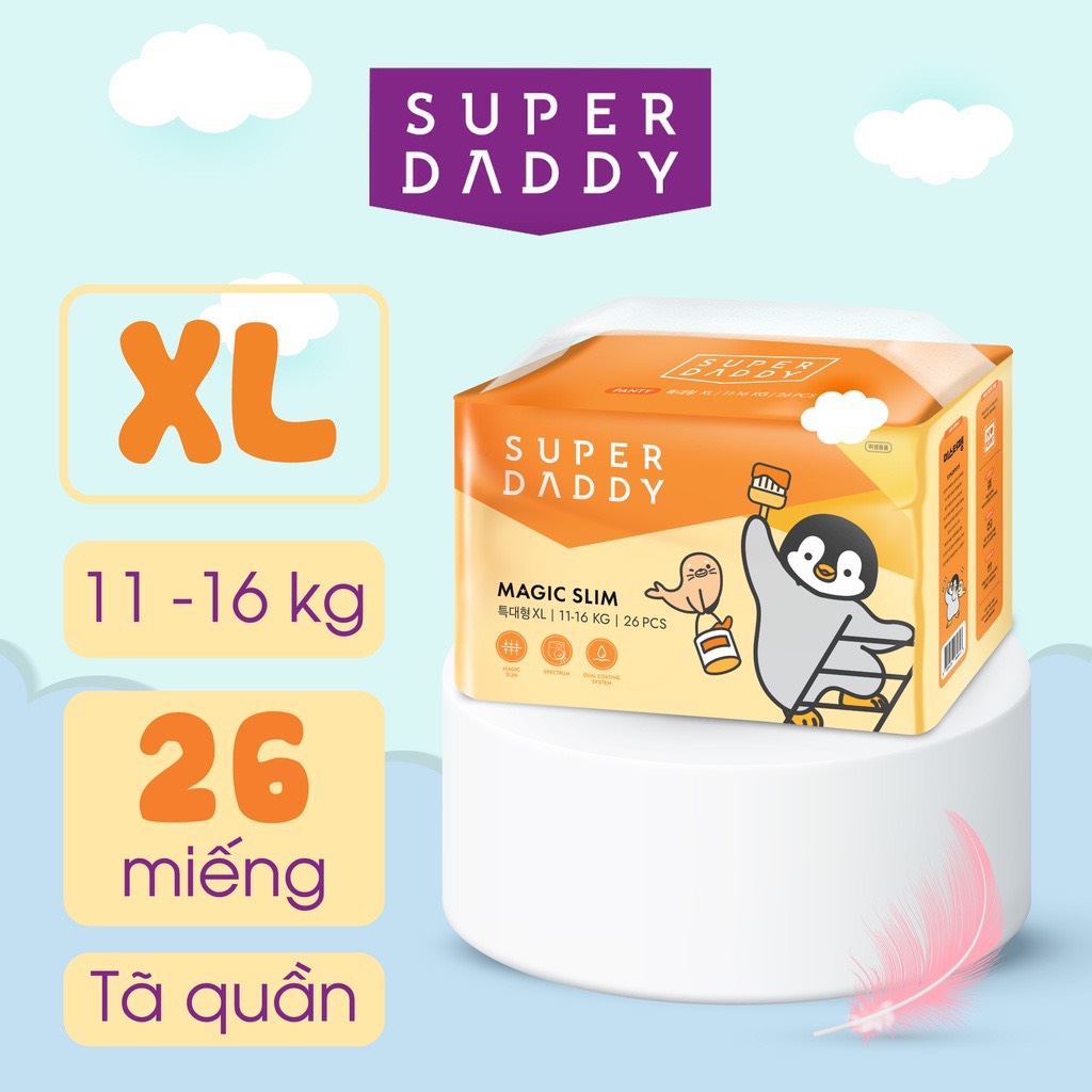 Bỉm quần/dán Super Daddy Hàn Quốc M/L/XL/Big Size