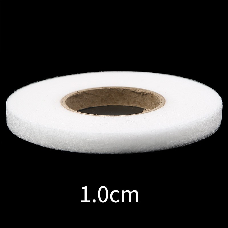 60m/Roll Double Sided Interlining Adhesive Fabric Black White Clothes Apparel Iron on Hem Tape Interlining Web for DIY Sewing