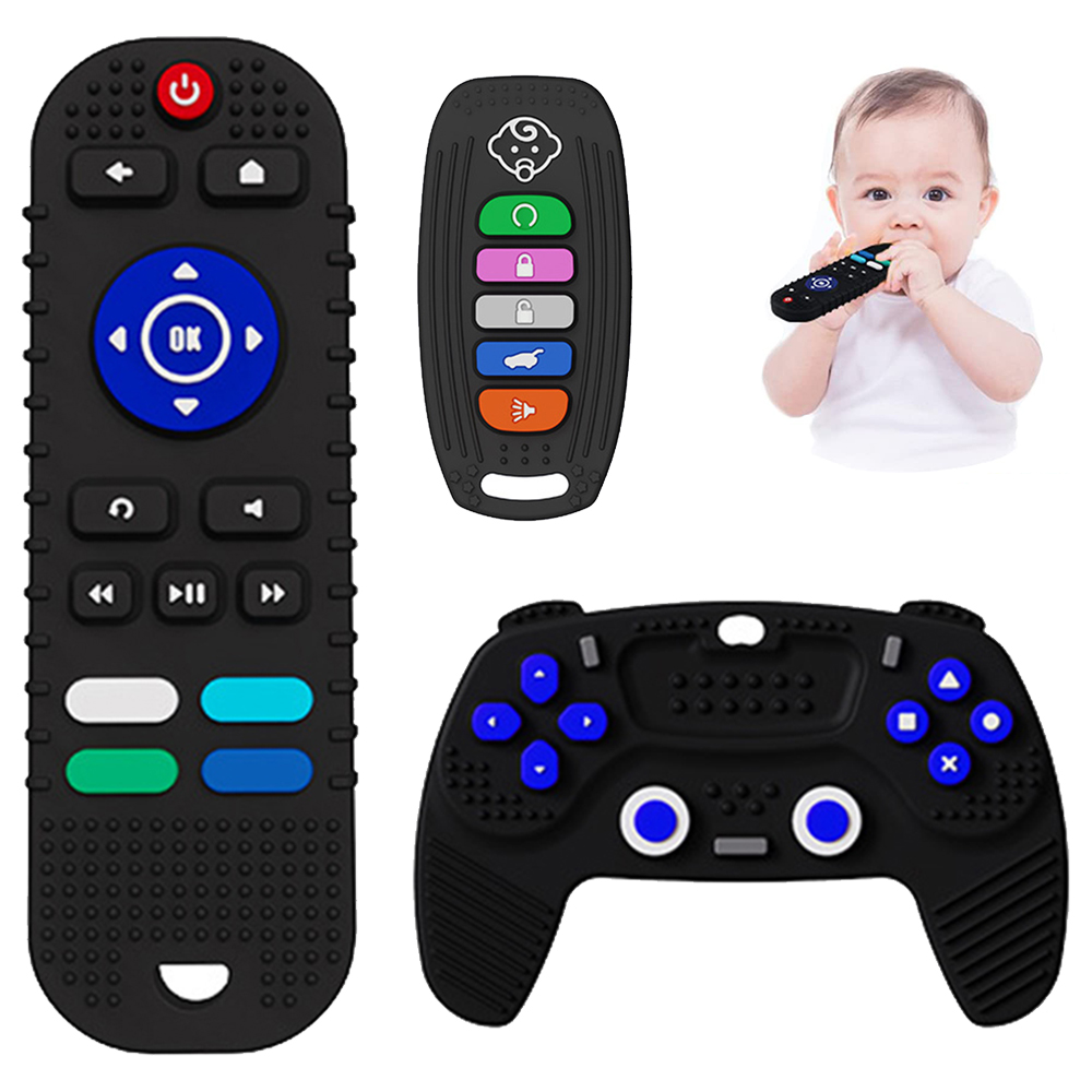 【Innovative design】Silicone Baby Teething Toys BPA Free TV Remote Control Shape Teething Toys Chew Relief Soothe Babies Gums for Babies Toddlers. 