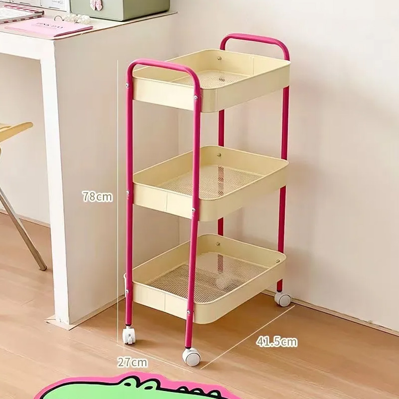 Storage trolley essential household floor-standing storage rack multi-layer kitchen mobile storage snacks living room bedroom dormitory