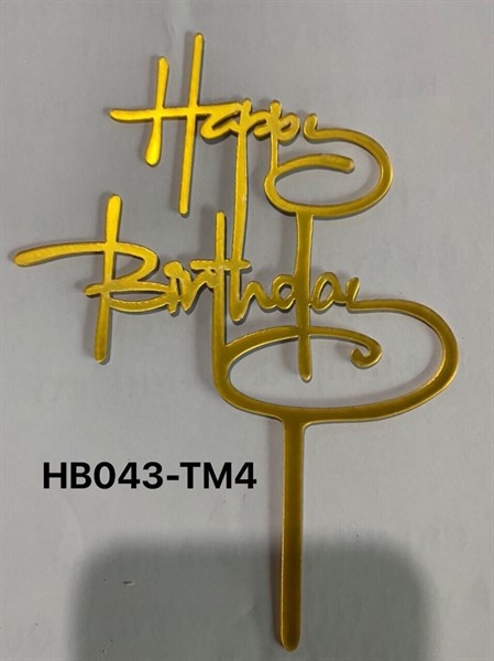 [TM4, TM9, TM12, TM13, TM16] Que cắm mica chữ HPBD - 1 cái