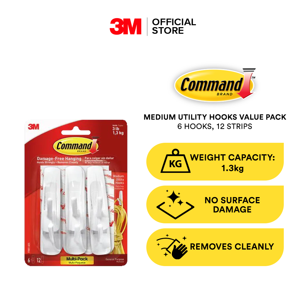 Command Medium Utility Hooks Value Pack (Pack of 6) Lazada PH