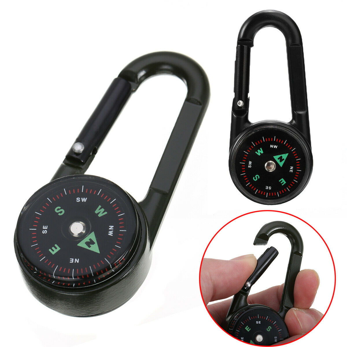 【Chasers Cửa Hàng Ngoài Trời】móc Leo Núi Cắm Trại Ngoài Trời La Bàn Móc Khóa Mini Móc Khóa Dụng Cụ Sinh Tồn