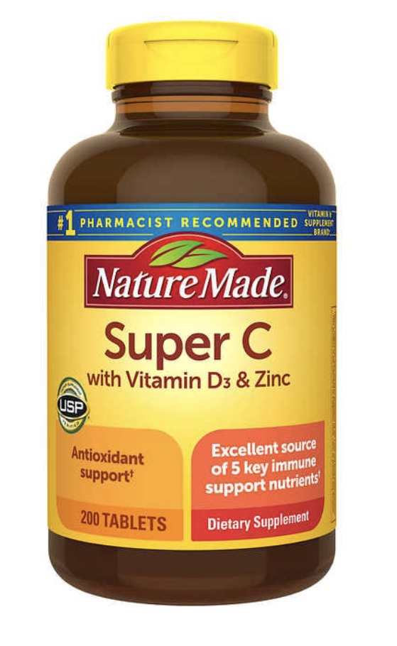 Nature Made Super C with Vitamin D3 and Zinc 200 Tablets Exp. OCT.2024