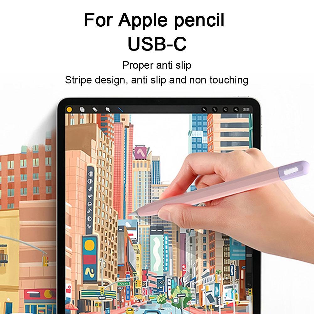 Stylus Pen Case For Apple Pencil 3 USB C Silicone Sensitive Stylus Pen Cover For Apple Pencil Case Anti-loss Cap Case. 