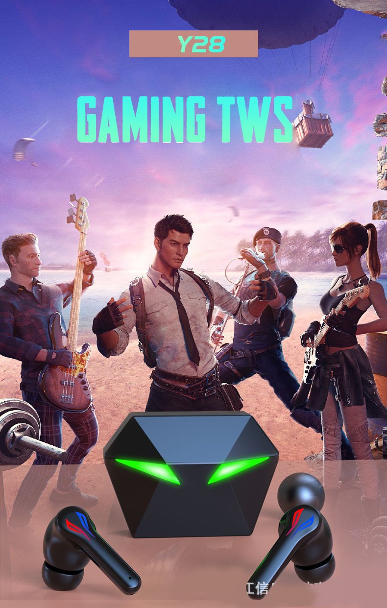 Tai nghe Bluetooth 5.3 Y28 tai phone không dây nghe nhạc thể thao chơi game nhét tai không độ trễ pin trâu đàm thoại 2 bên hỗ trợ mọi dòng máy