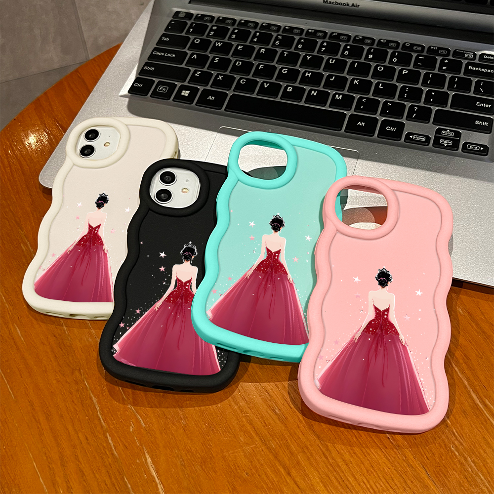 Jizetin for Redmi Note 14 4G 5G Note 14 Pro+ Xiaomi Poco X7 5G Back Cover Crown Girl Macaron Bright Color Wavy Shape Soft Mobile Phone Cases. 