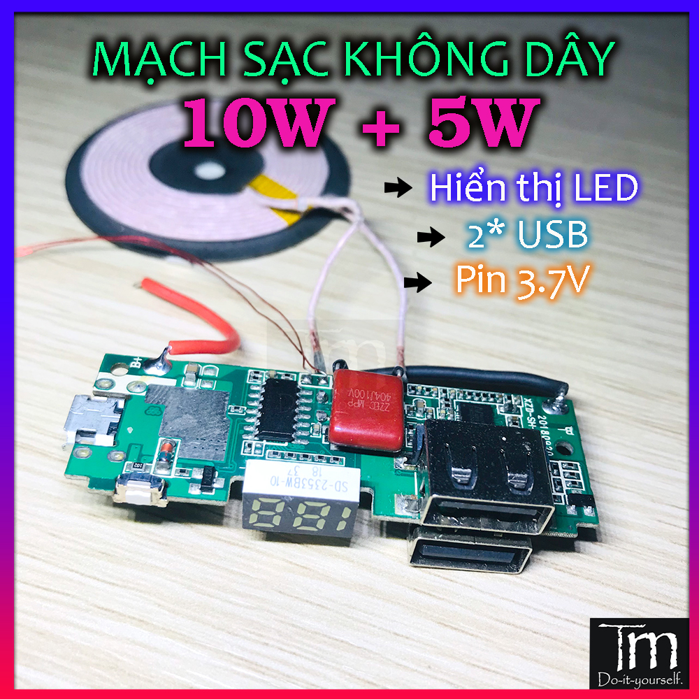 Mạch sạc dự phòng sạc không dây 10w + 5w