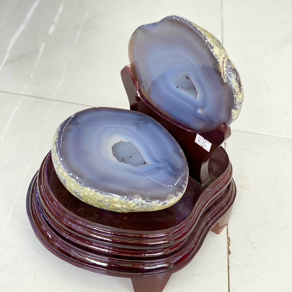 Bát Tụ Bảo phong thủy đá mã não thô nguyên khối - Nặng 4,76 kg