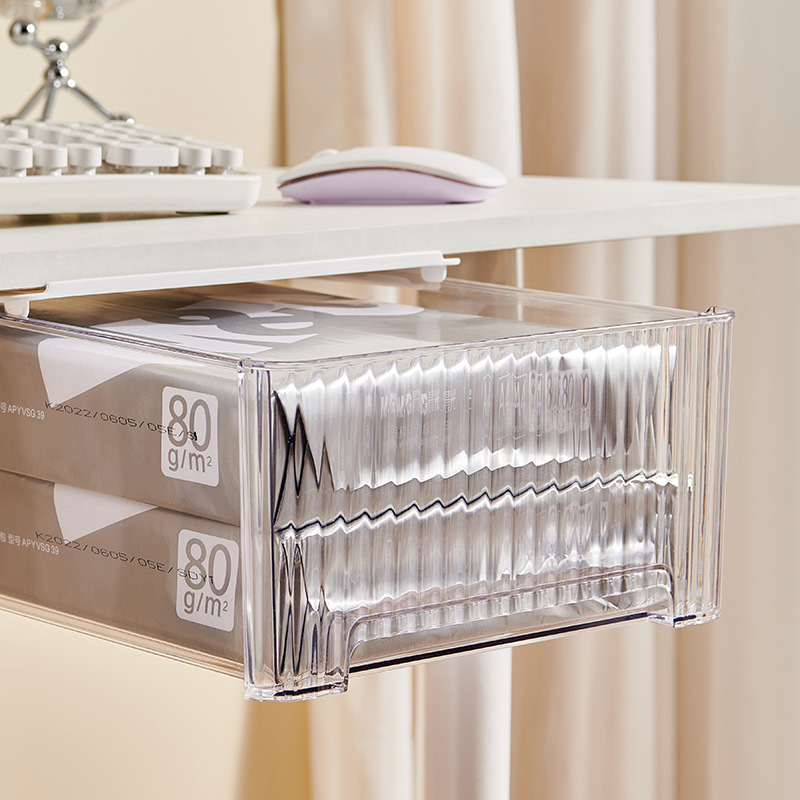 Wall-mounted hidden drawer-type storage box under the wall-mounted desk, large desktop office desk, desk bottom shelf, hidden storage box