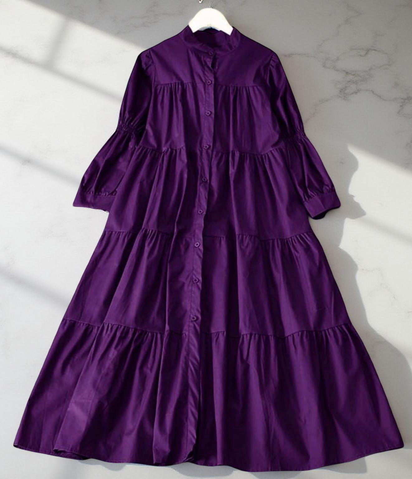 (Winter Season) Trending Panel Style Long Cotton Frock for Winter by Dealistaan. 