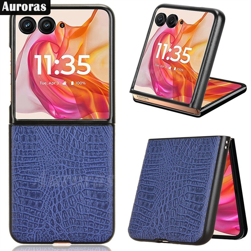 For Moto Razr 50 Ultra Phone case Crocodile Pattern Soft Leather Anti-knock Cover For Motorola Moto Razr 50 Cover casing HP