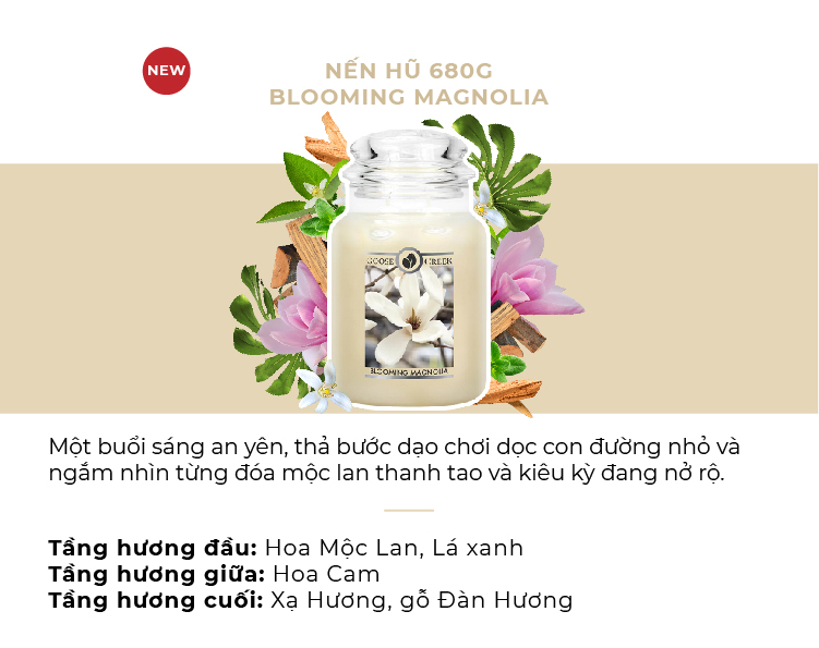 Combo Đèn Lồng Đốt Nến & Nến hũ Goose Creek 680g
