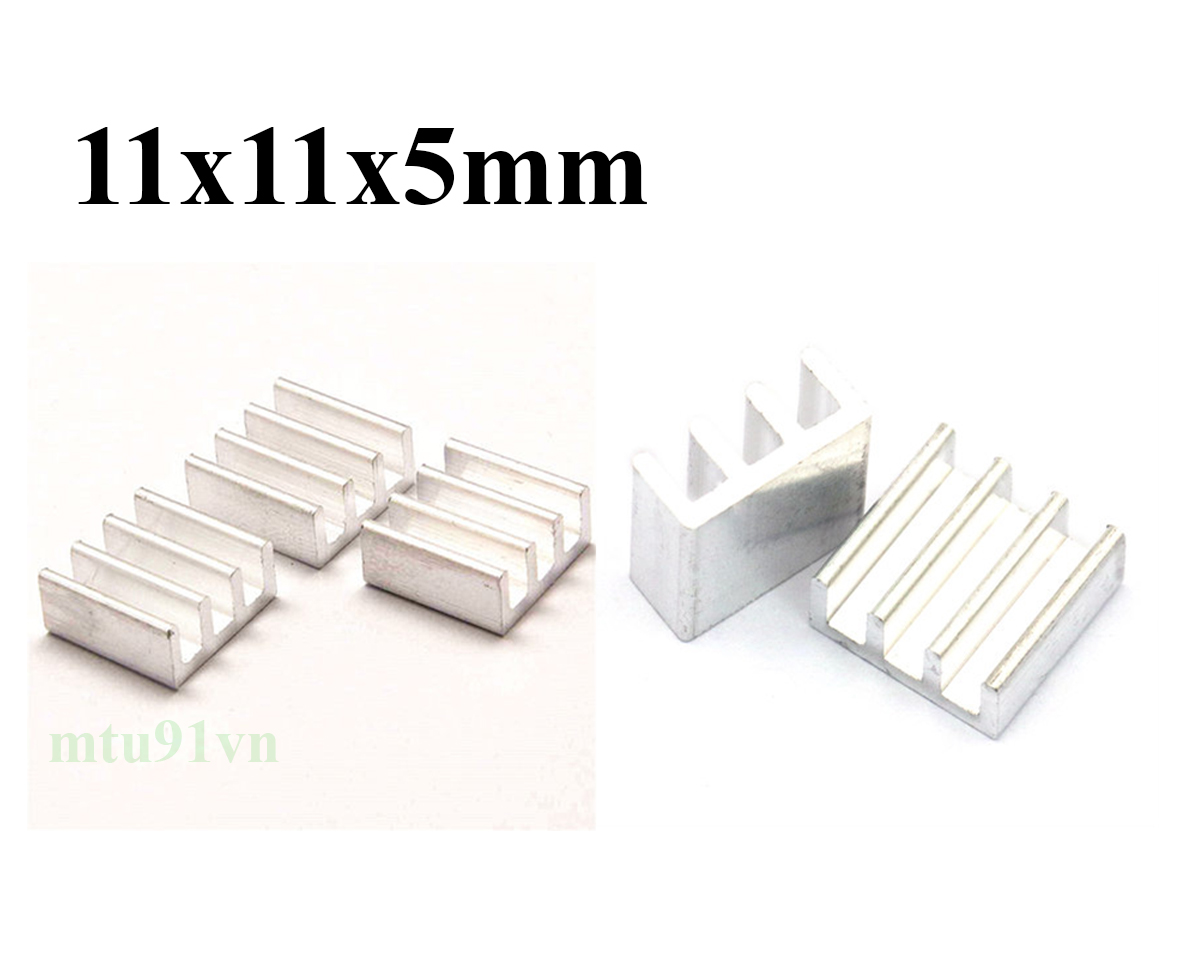 Nhôm tản nhiệt 11x11x5mm - combo 10 chiếc