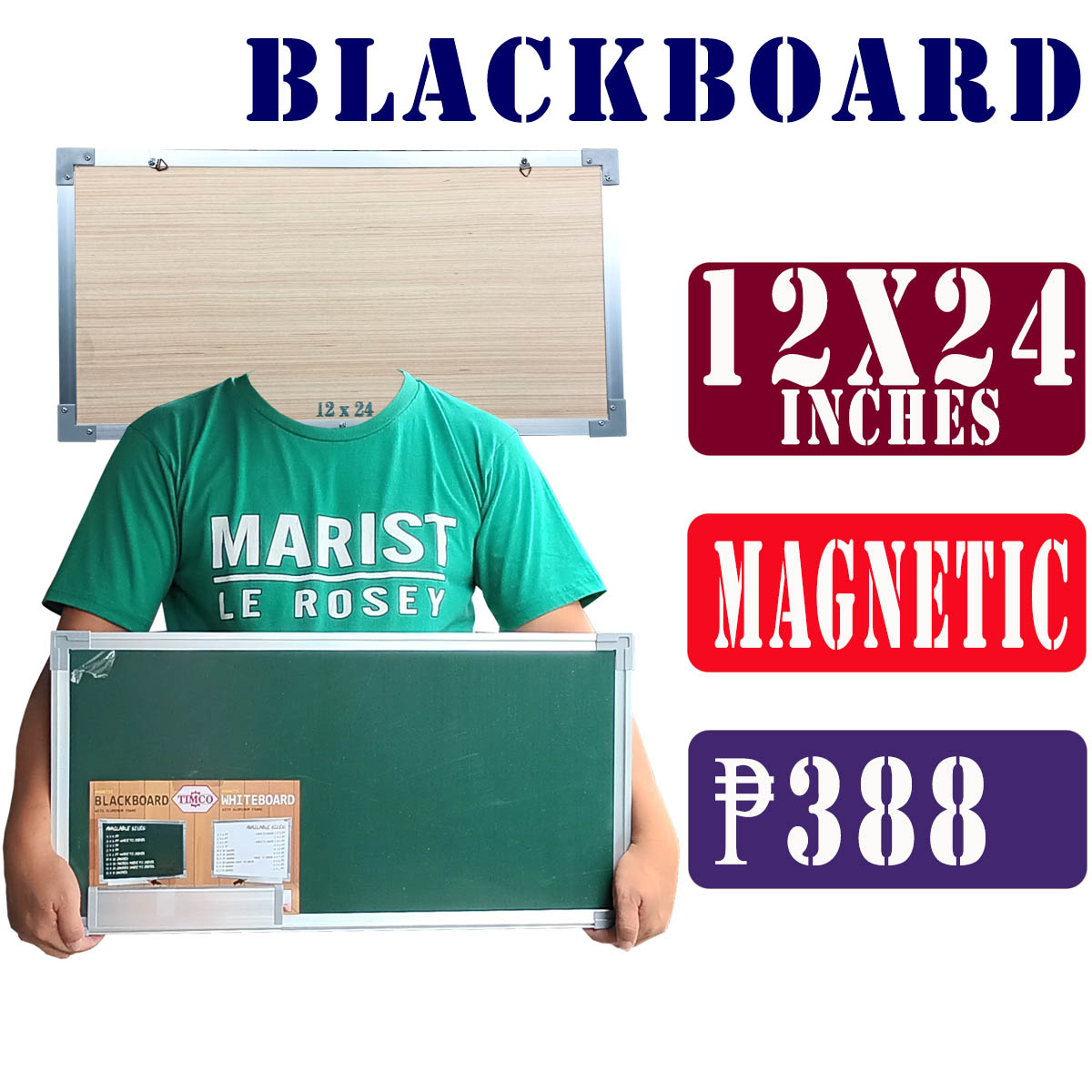 Green/Black board Bulletin Boards with Aluminum Frame , Hook for Wall