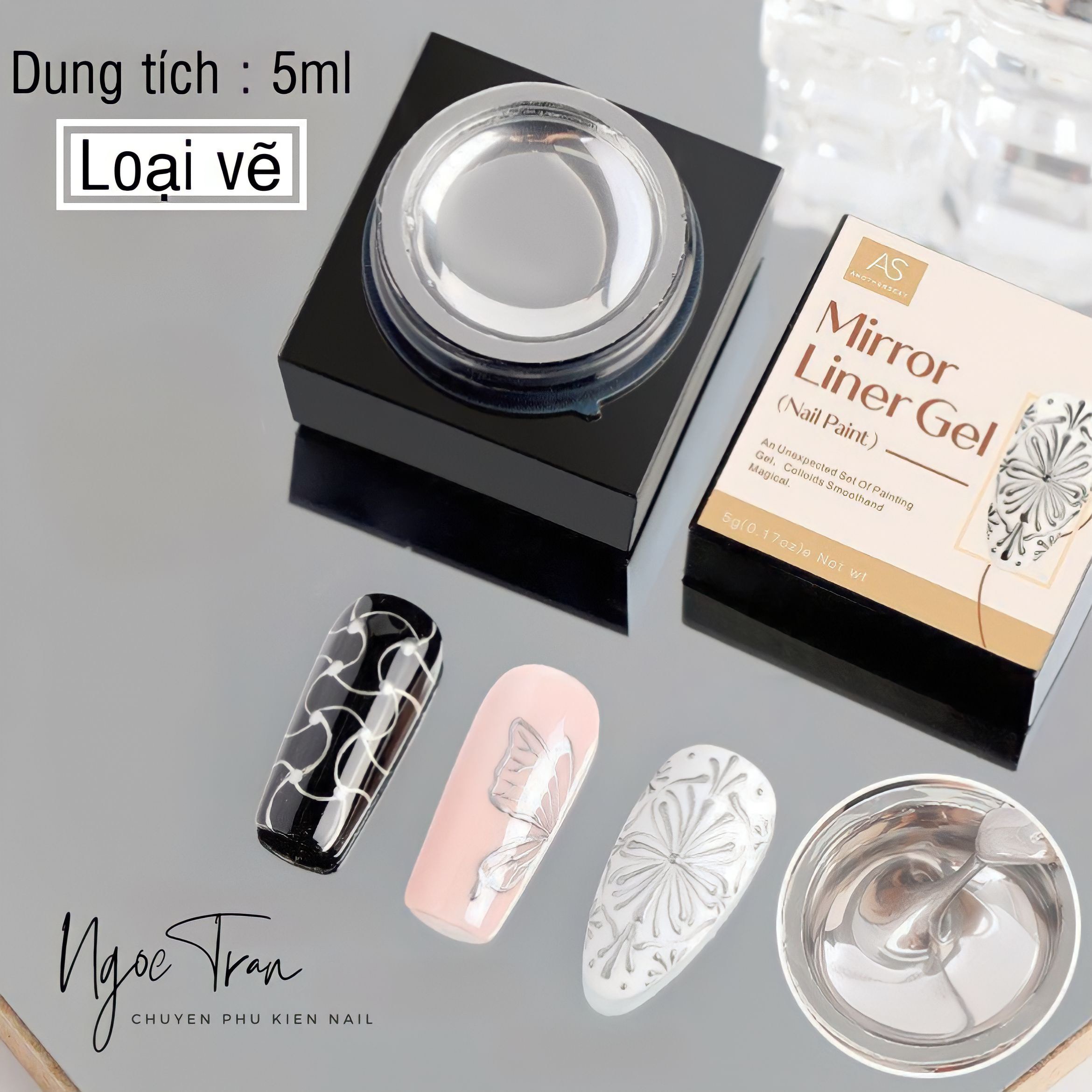 Gel tráng gương bạc as cao cấp siêu sáng | sơn & vẽ móng tay