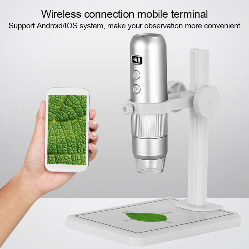 1000X HD 1080P WiFi Video Microscope 8 LED Electronic Digital Wireless Microscope For Android IOS PC Mac LCD Display With Base
