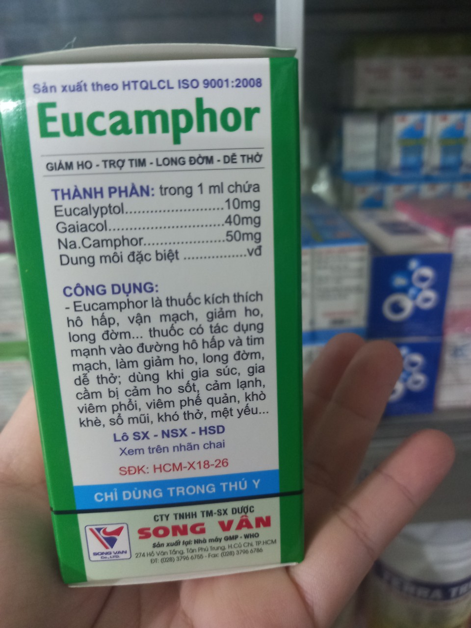 Eucamphor, Chai 100ml, Hỗ Trợ Hô Hấp Cho Vật Nuôi