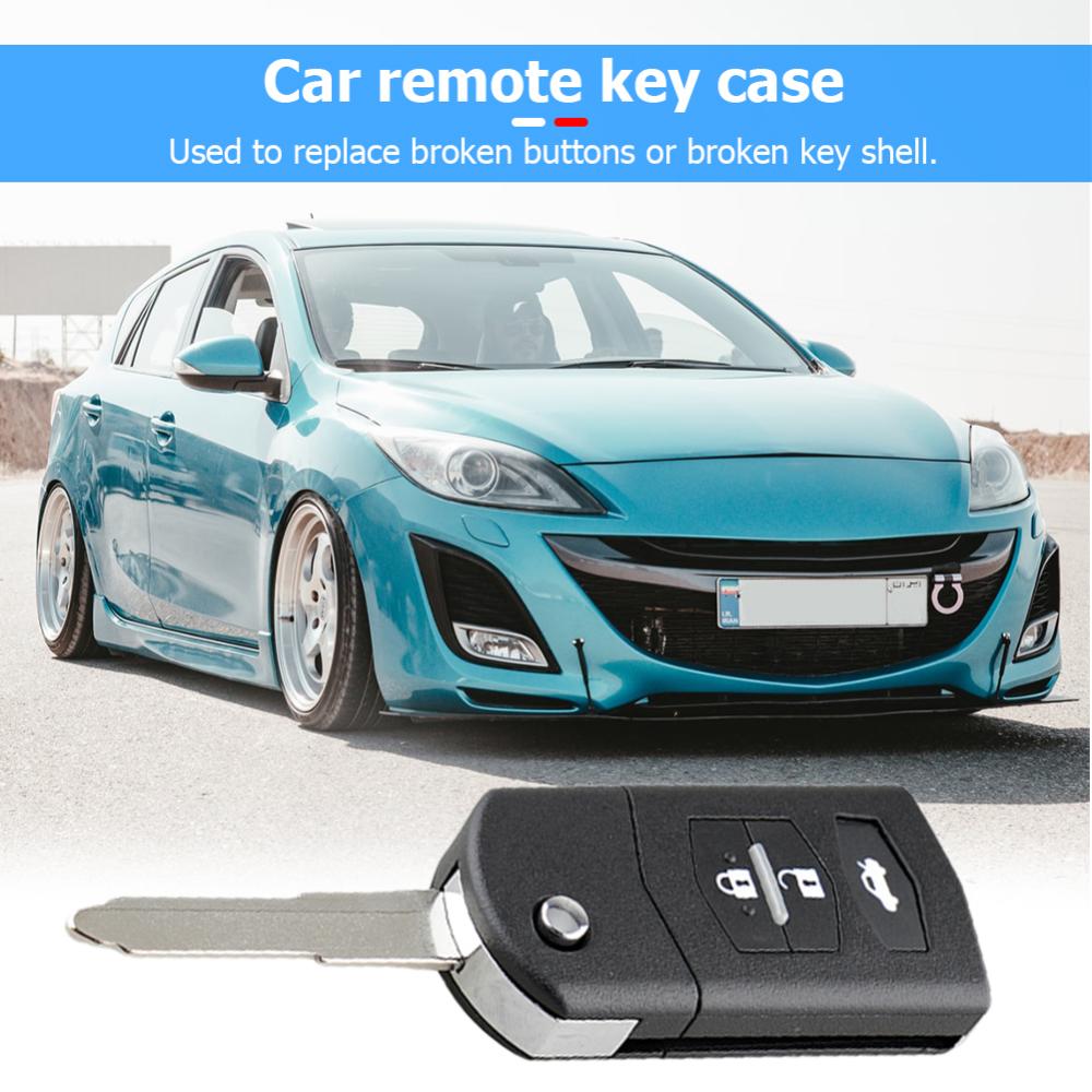 Car Remote Key Shell 3 Button Flip Folding Key Case Blank for Mazda 2 3 5 6