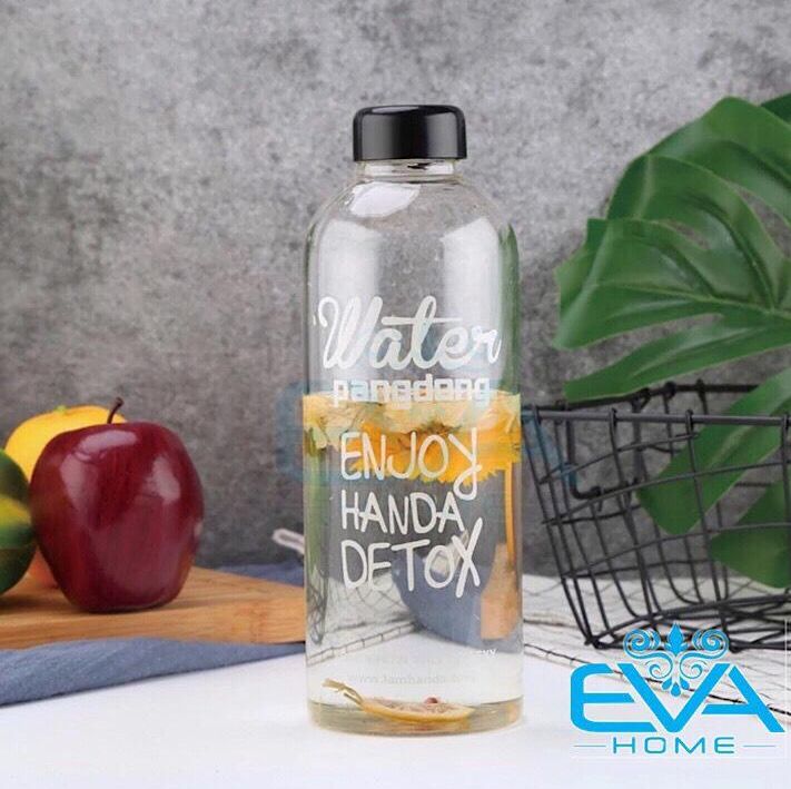[HCM]Bình Đựng Nước Thuỷ Tinh Detox 1000 Ml