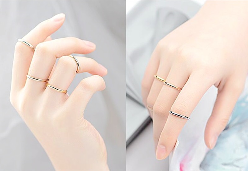 Nhẫn Nữ Titan Trơn Đẹp, Nhẫn Trơn Mỏng Nhiều Màu Lựa Chọn