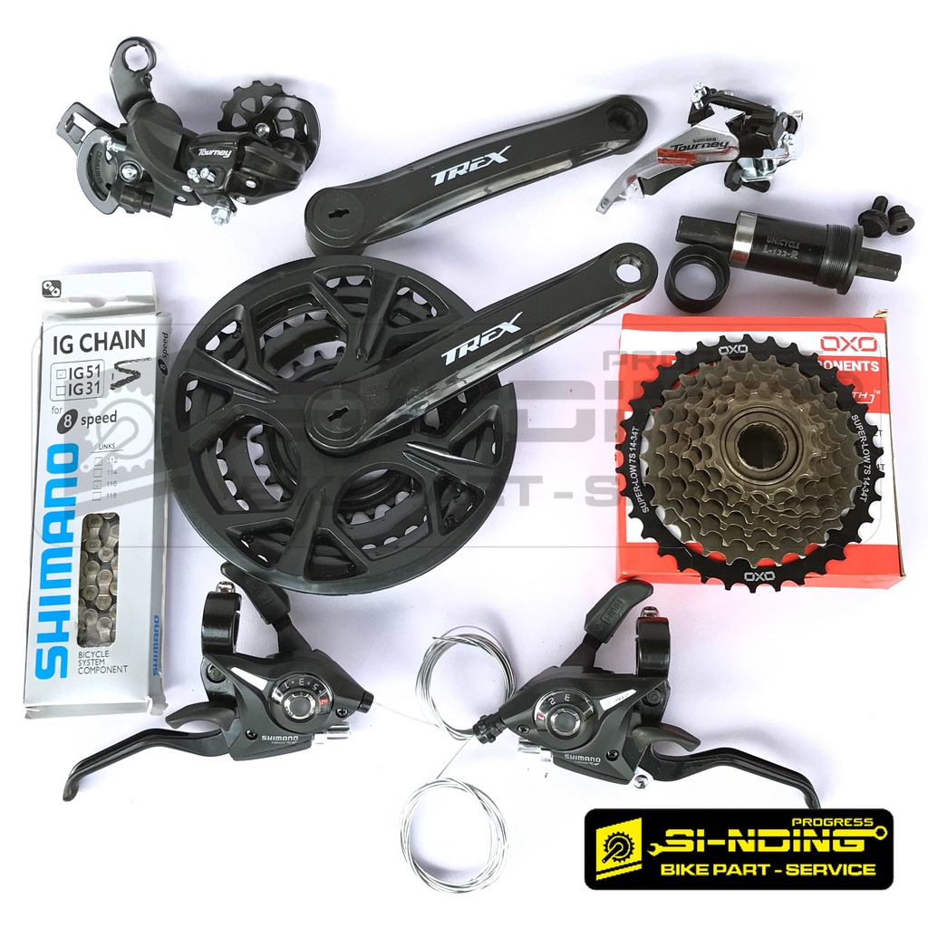 Groupset Crankset Sepeda X Speed Shimano Megarange Tourney