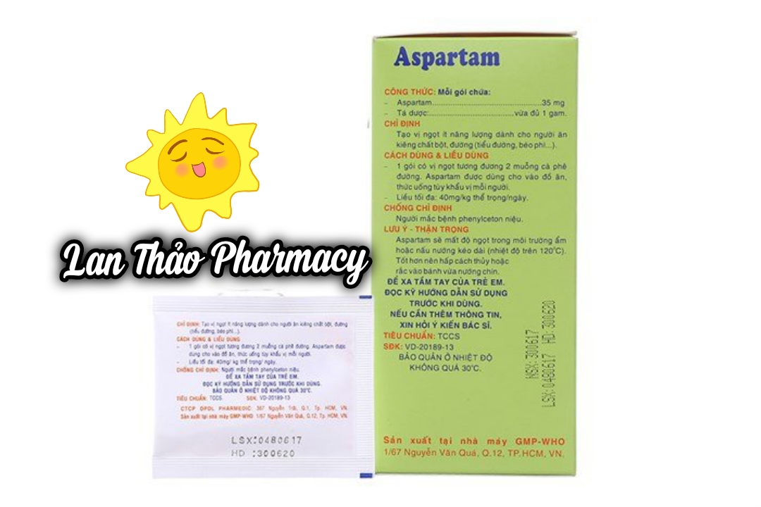 Đường ăn kiêng Aspartam hộp 50 gói