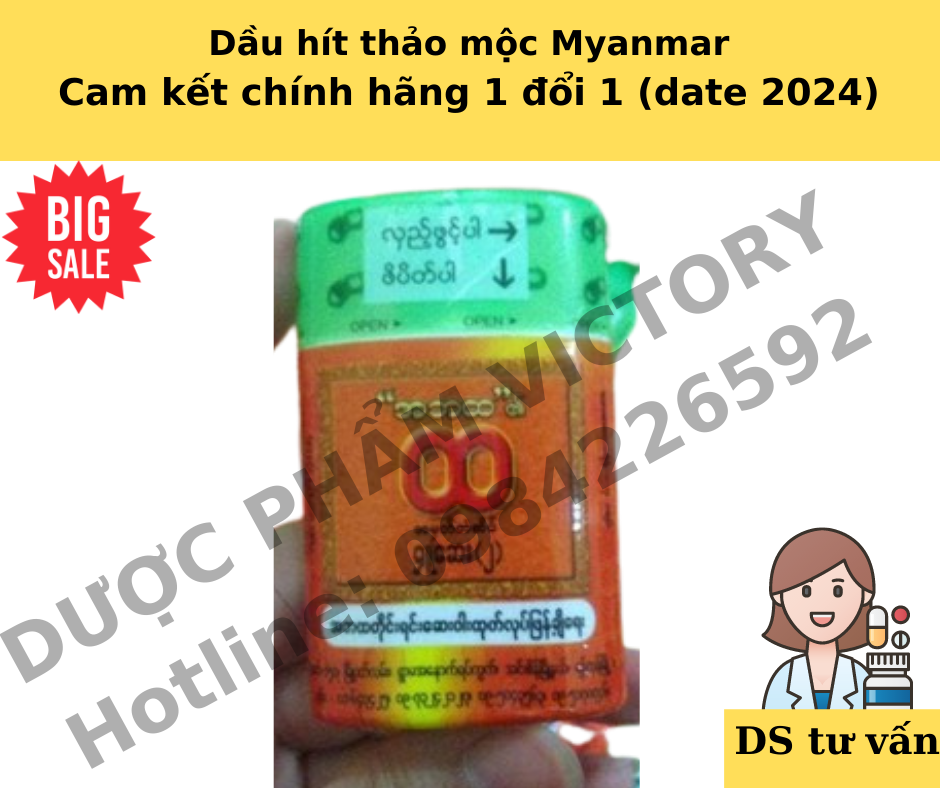 Dầu hít mũi thảo mộc myanmar hsd 2024