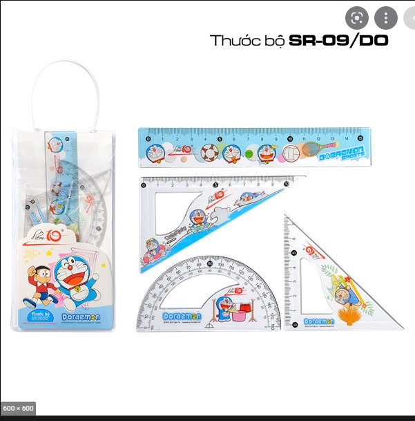 Bộ thước kẻ êke draemon điểm 10 tp-sr09/do