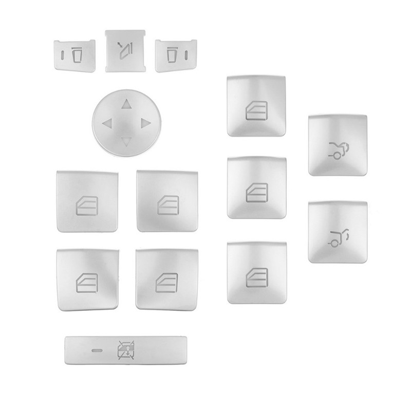 Car Steering Wheel Button Window glass lift button Door Seats Memory Adjusting Push Button Sticker For Mercedes Benz C E Class W204 W212