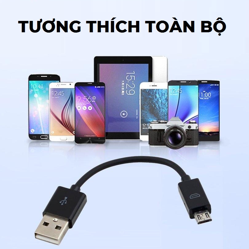 Dây cáp sạc điện thoại ngắn gọn cổng micro usb lightning cho iphone và android dài 20cm