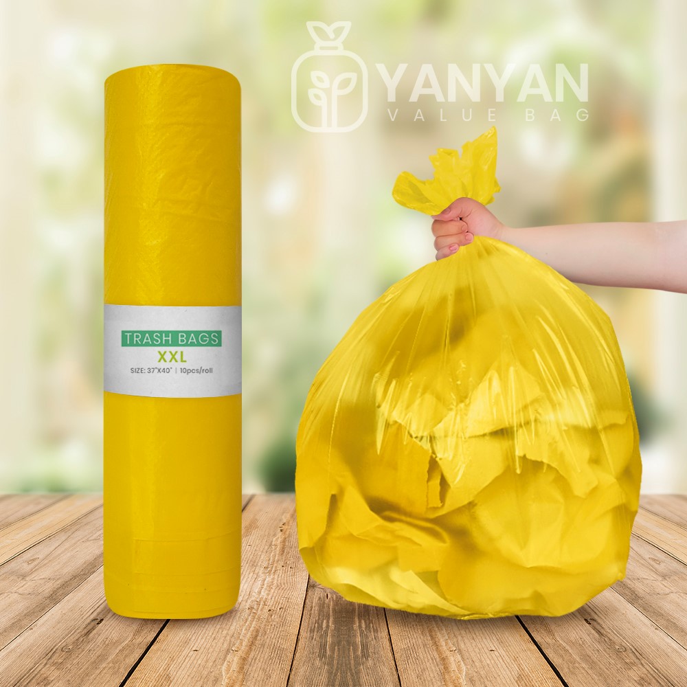BIODEGRADABLE YELLOW INFECTIOUS WASTE PLASTIC GARBAGE BAG TRASH
