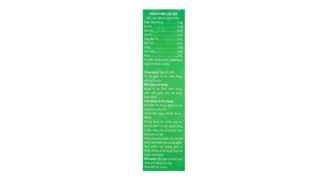 Thiên môn bổ phổi Bình Đông Chai 280ml