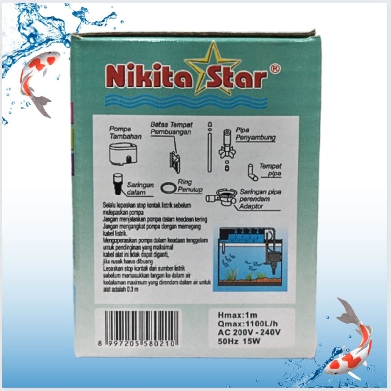 Pompa Kolam Aquarium NIKITA STAR NS 1200