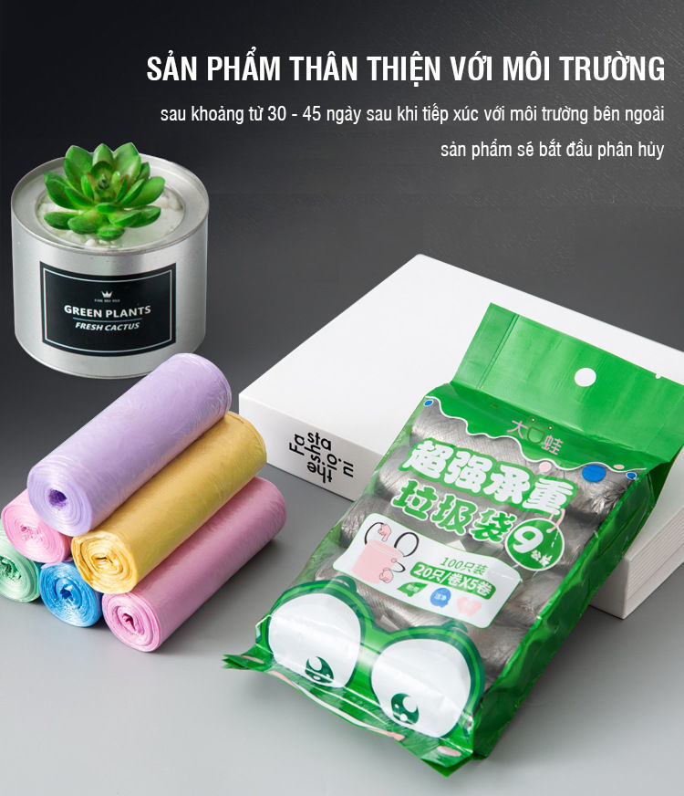 Combo 5 túi rác đen mini tự phân hủy dạng cuộn