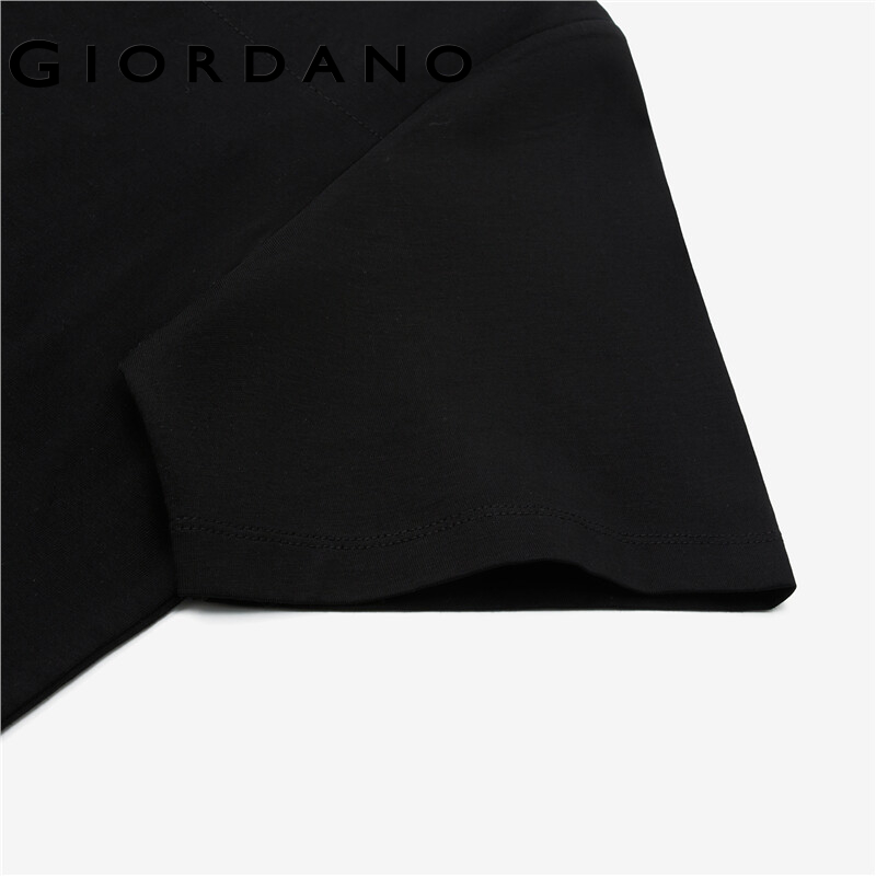 Giordano áo thun tay ngắn nữ chất liệu bông tơ bóng cổ vuông tà áo hình cung dệt kim Free Shipping 05323442