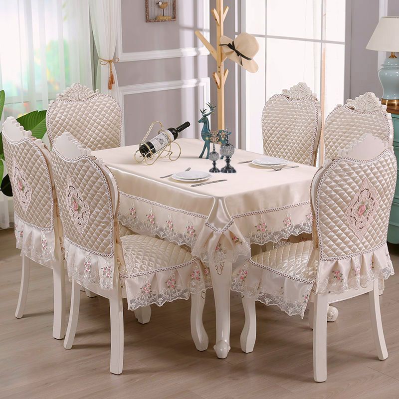 European style dining table cloth chair cover, cushion set, coffee