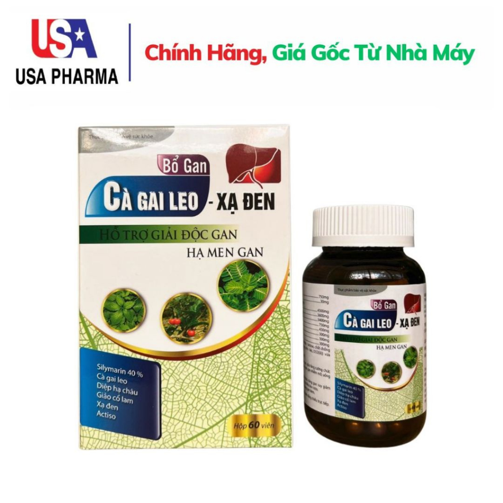 Bổ gan cà gai leo xạ đen - hỗ trợ giải độc gan, hạ men gan - hộp 60 viên