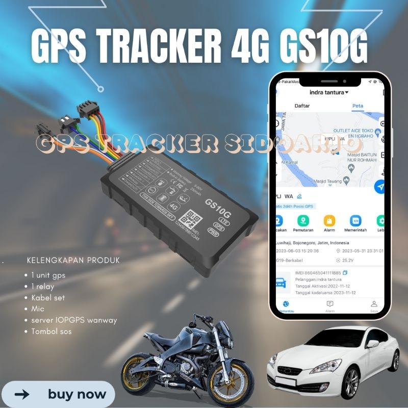 GPS TRACKER GS10G WANWAY FREE SERVER BISA MATIKAN MESIN | Lazada Indonesia