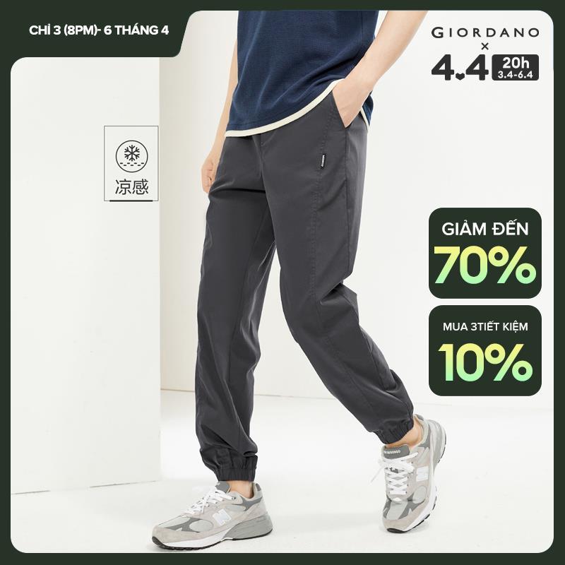 GIORDANO Quần Nam Lưng Thun Nhẹ Quần Màu Đơn Giản Cơ Bản Form-Fit Co Giãn Thời Trang Quần 01114065