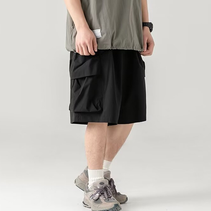 KYUSHUAD Men's Japanese style light outdoor functional cargo shorts Straight fit casual large pocket cargo shorts