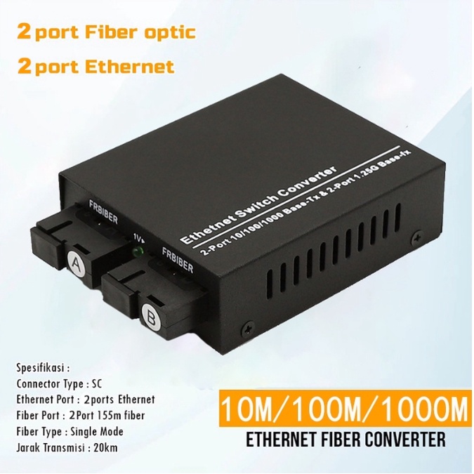 High Quality 1 Fiber Optical Port RJ45 2 Ports Network 10M 100M