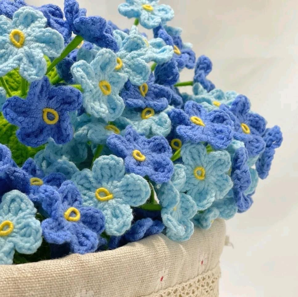 Bó hoa lưu ly bằng len handmade 15 bông
