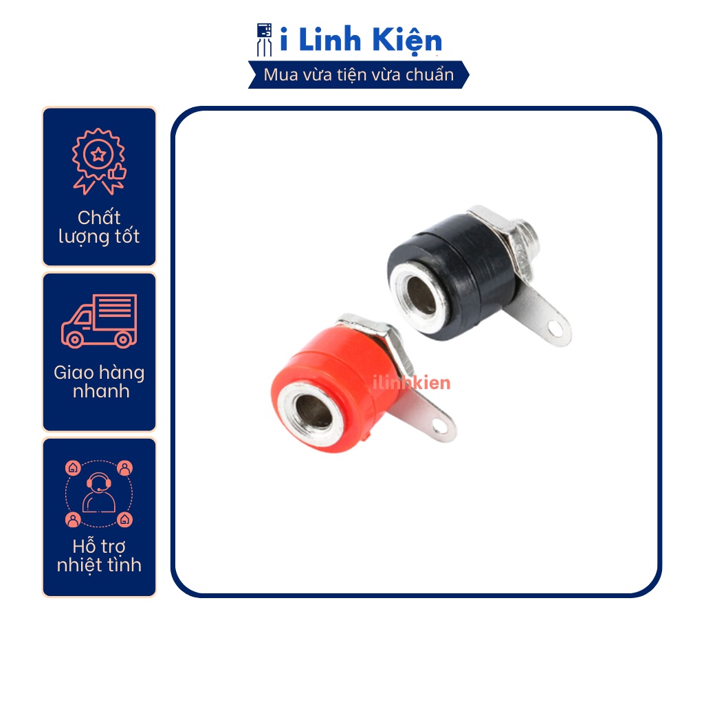 Đôi jack bắp chuối cái 4mm JK-312 (1 đen+1đỏ)