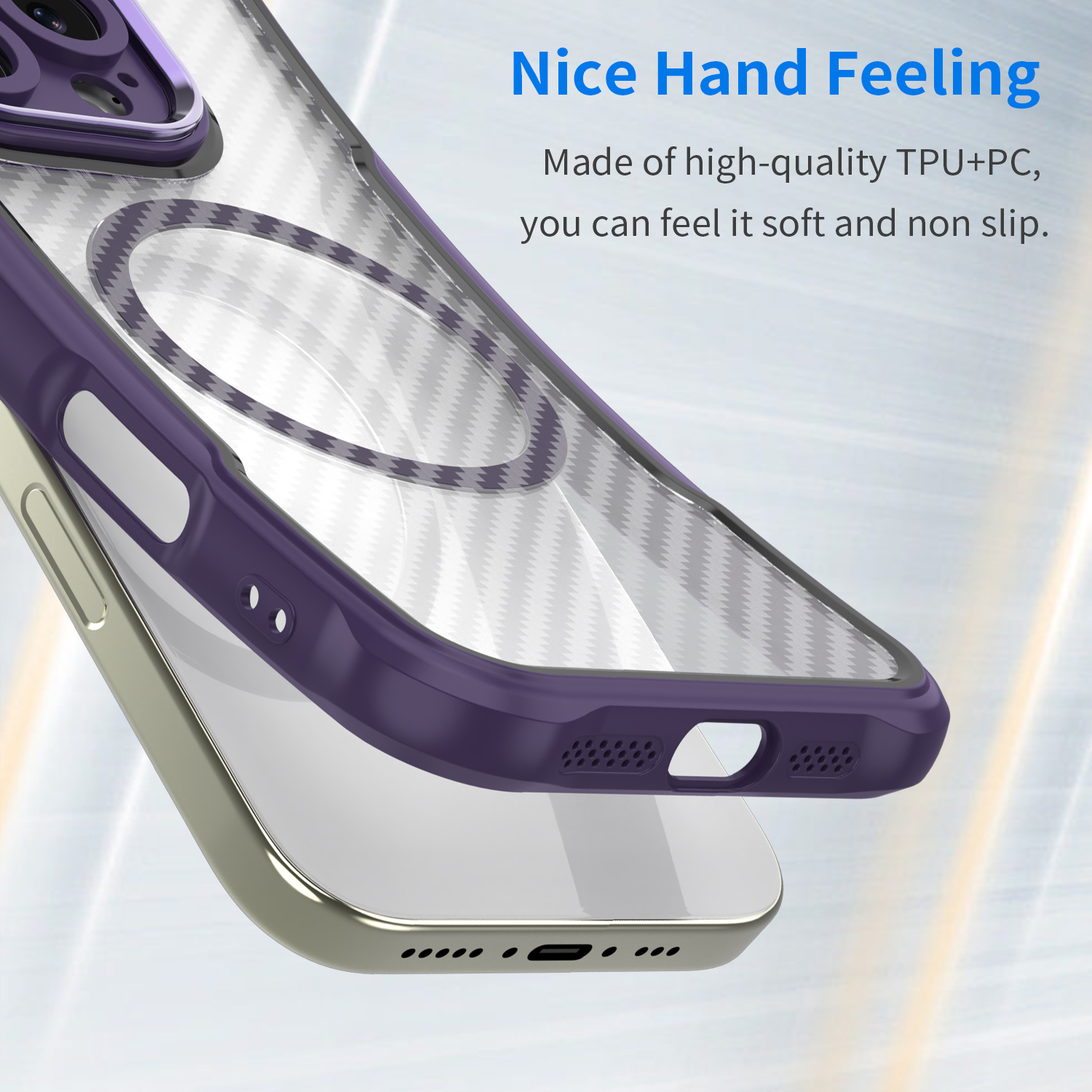 iPhone 15 Pro Max Phone Case with MagSafe,Carbon Fiber Magnetic Phone Case Cover for iPhone 15 Pro Max.