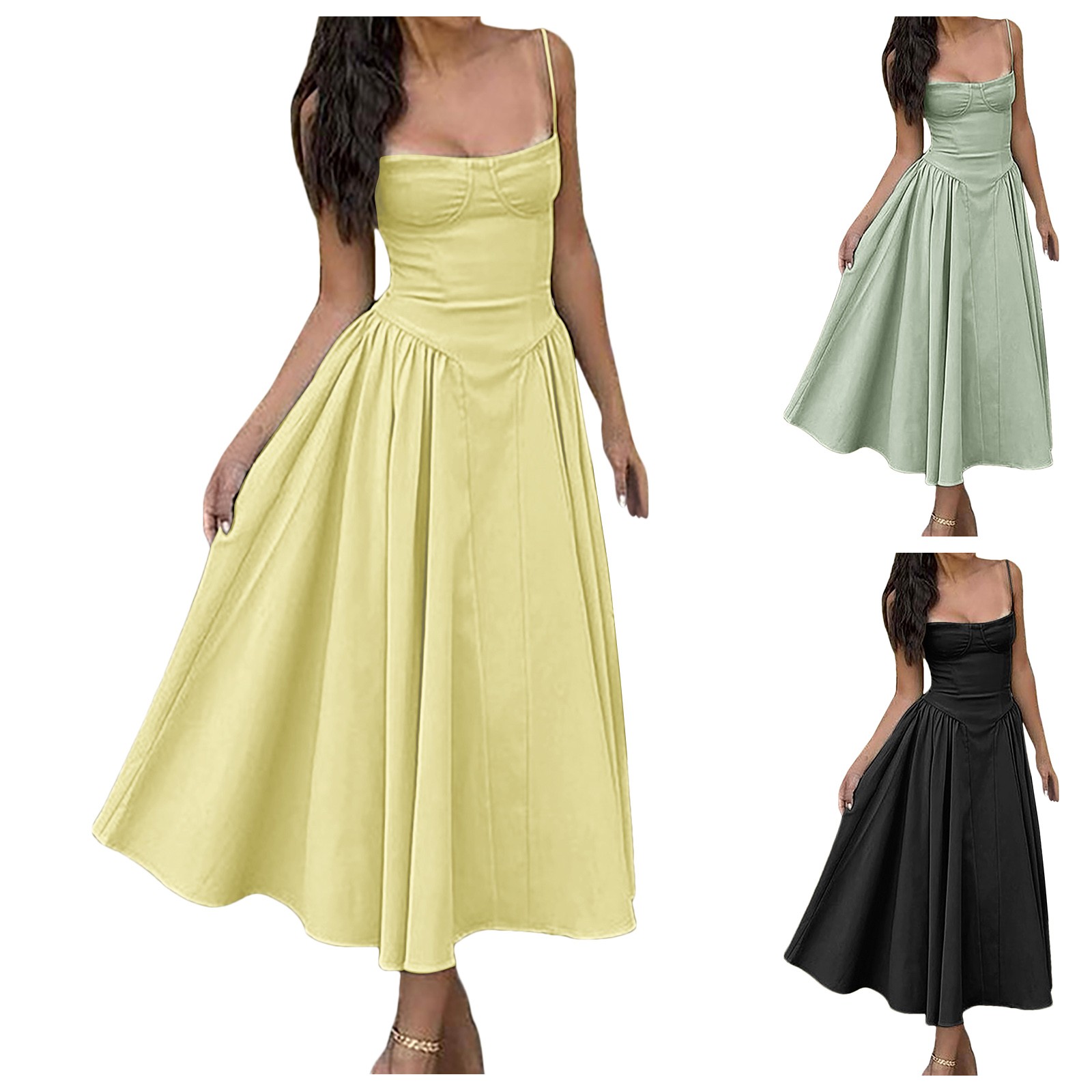 Yellow%20Spaghetti%20Strap%20Corset%20A%20Line%20Dress%20Women%20Elegant%20Holiday%20Party%20Long%20Dresses%20Casual%20Summer%20Vacation%20Dresses%20for%20Women%20-%20Image%202