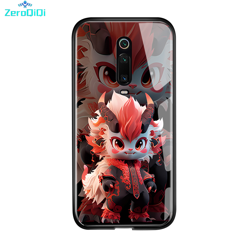 ZeroQiQi Casing For Xiaomi Redmi A1 Redmi K20 Pro K30 K30 Pro Cartoon 12 Symbolic Animals Dragon Pattern Soft Shell Shockproof Enclosure Smooth Tempered Glass Mobile Phone Case