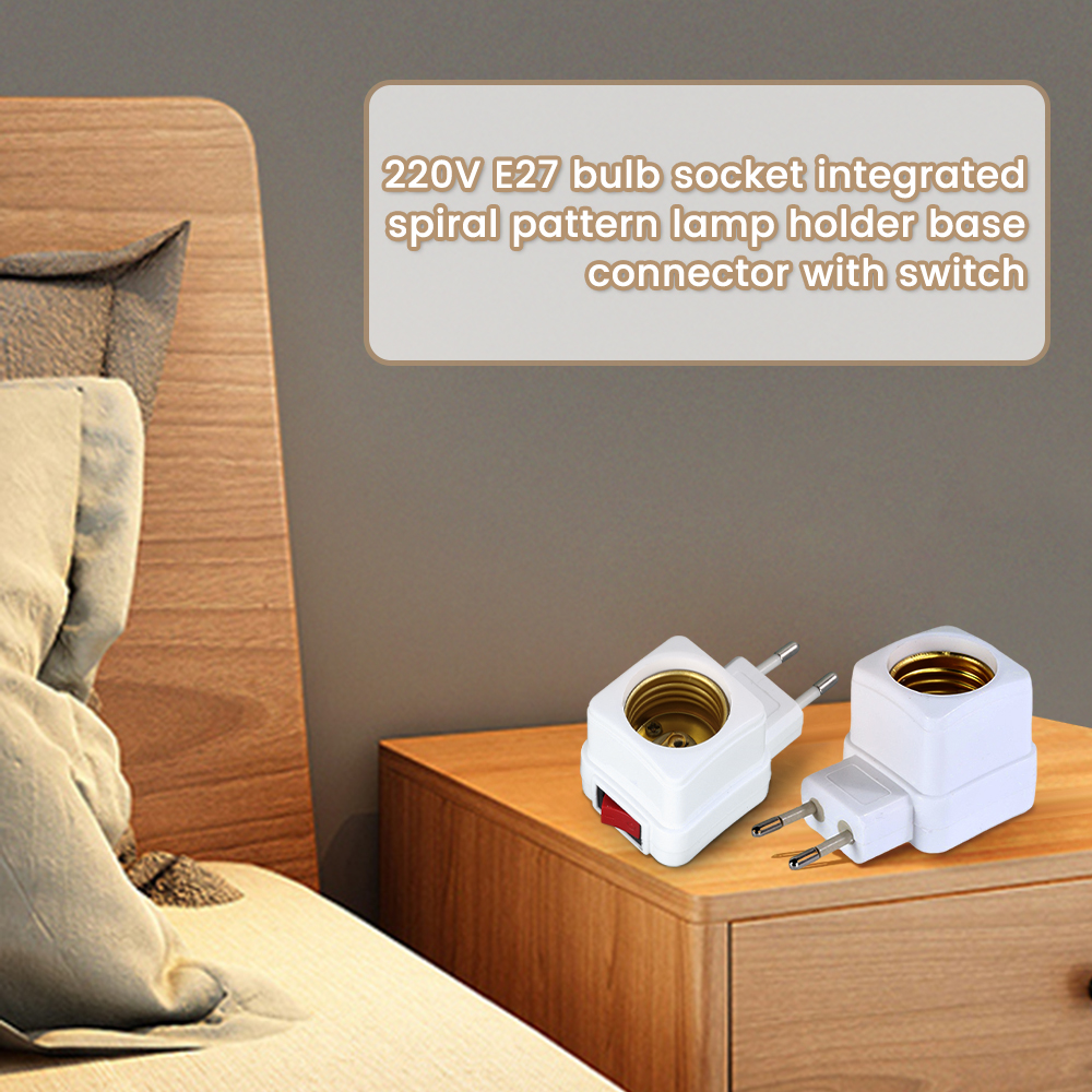 DIPPRUN 1 Pcs E27 LED Light Lamp Bulbs Socket Base Holder EU Plug Adapter ON/OFF Switch White